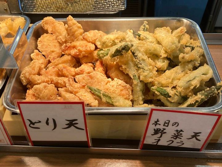 天ぷら（とり天、オクラ）