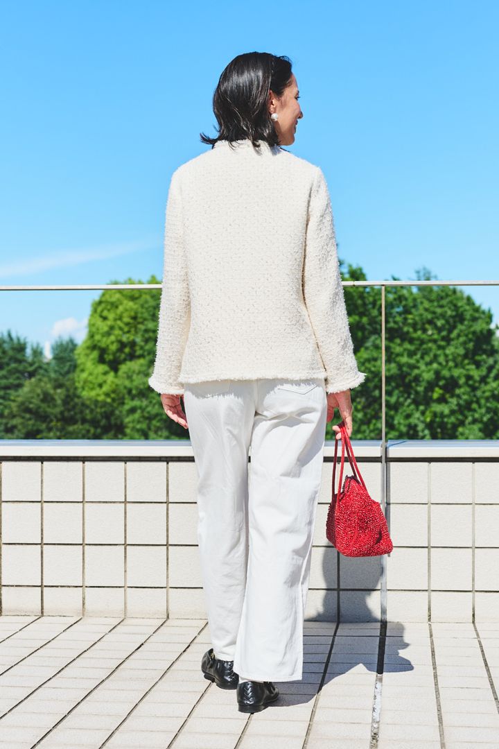 クラウドチームVERY太田史帆子さんの[Na.e]クラシックツイードジャケットコーデ