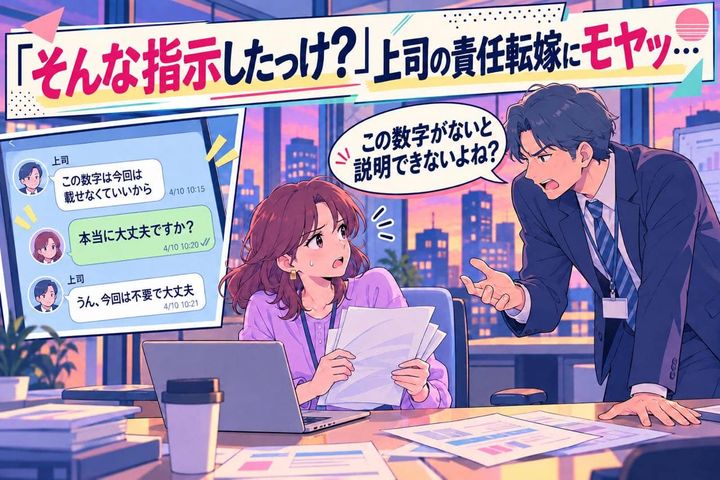 「そんな指示したっけ？」上司の指示通りに資料を作成した私→会議で指摘された途端、まさかの“責任転嫁”
