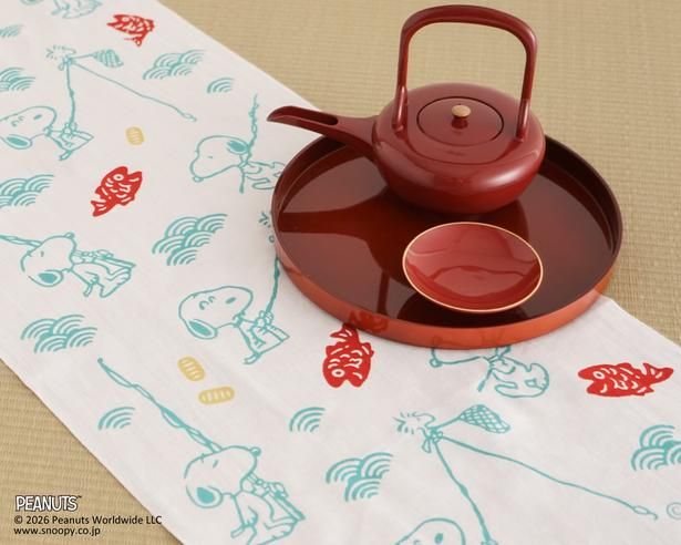 正月にもぴったりな“おめでたい”鯛をスヌーピーが釣るデザイン。小判がアクセントに「スヌーピーの鯛釣り 」
