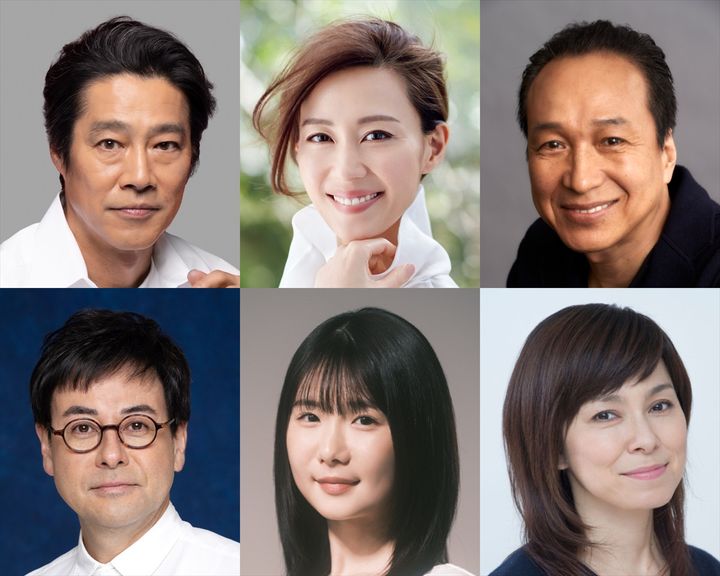 舞台『立板に水なす』に出演する（上段左から）堤真一、木村佳乃、小日向文世、（下段左から）鈴木浩介、小野花梨、高田聖子 width=