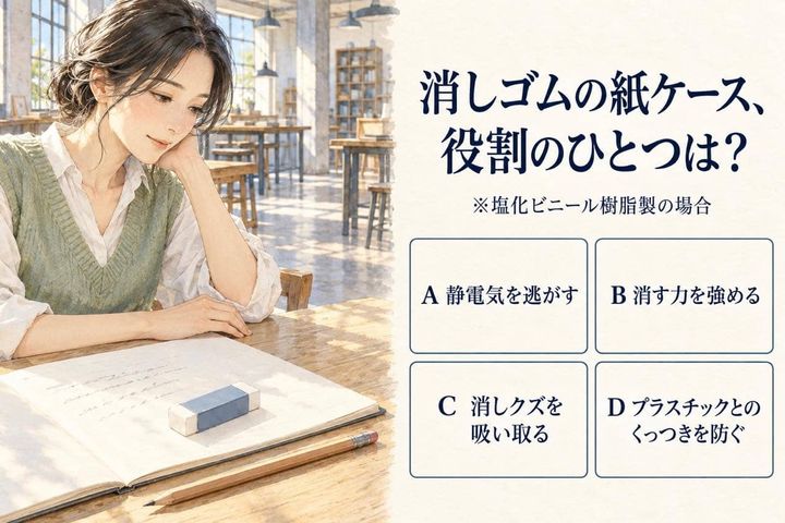 【生活雑学テスト】消しゴムの紙ケース、何のため？