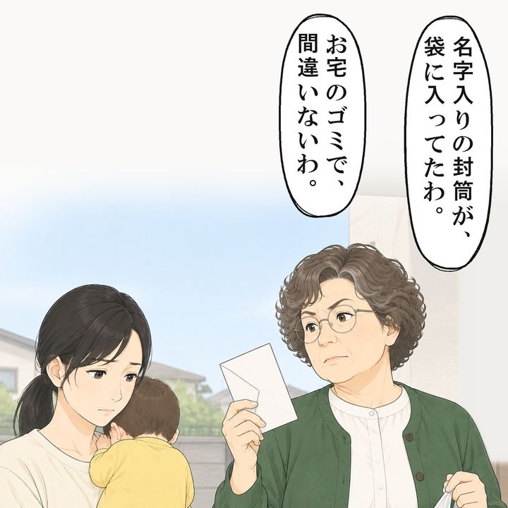 名字入りの封筒を理由に、私が捨てたと決めつけられました