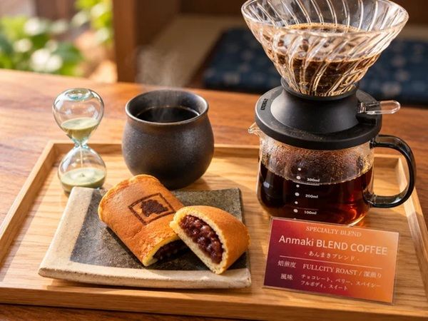 老舗・お亀堂の名物あん巻きと味わうスペシャルティコーヒー。自分でドリップして味わう和菓子と珈琲のセットを販売