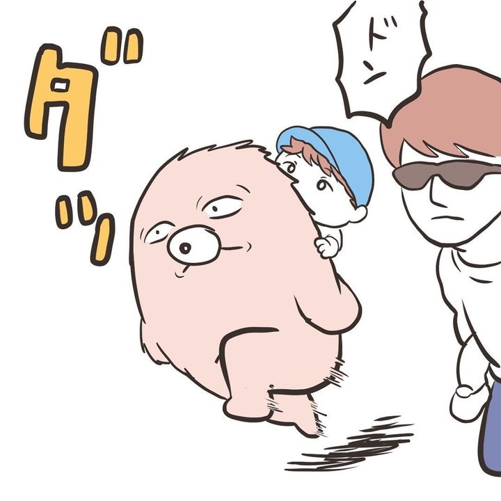 漫画「運動会、はっちゃけ保護者」のカット（桃ぐるさん提供）