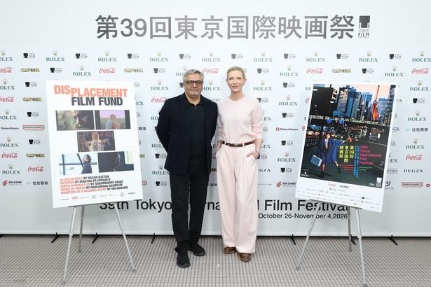 代表のケイト・ブランシェットと、『センス・オブ・ウォーター』を手掛けたモハマド・ラスロフ監督 [c]2026 TIFF