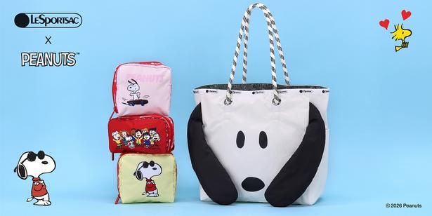 スヌーピーの顔トートやカラフルなポーチがそろう「LeSportsac×PEANUTS」2026Winter Collection